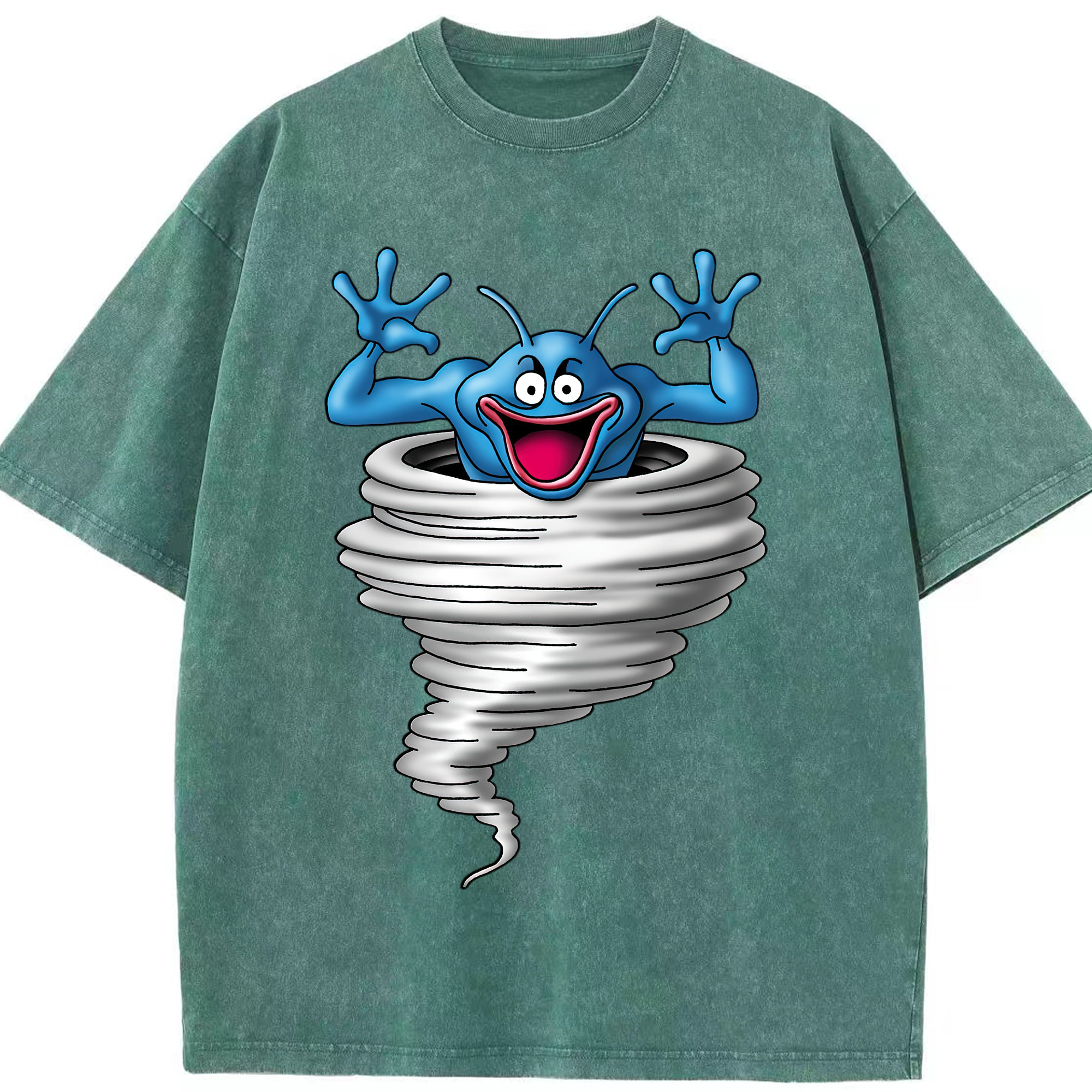 （画像用） ドラゴンクエスト Doragon Kuesuto Dragon Quest 綿100% ヴィンテージ風 半袖Tシャツ（フロントプリント）